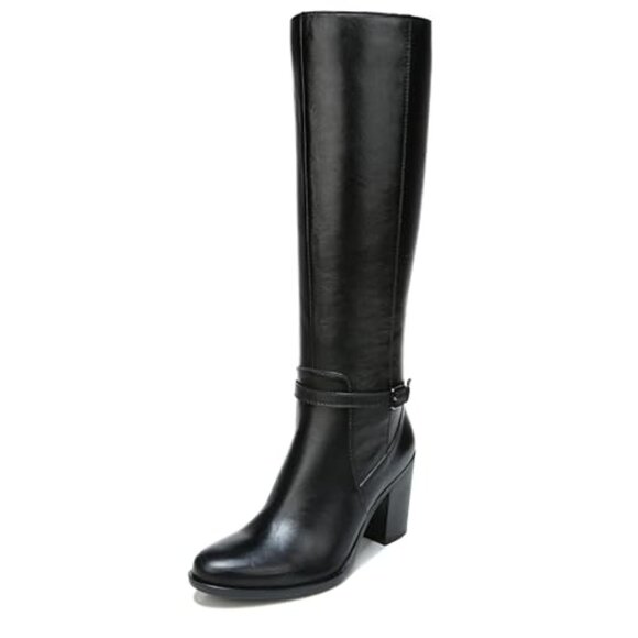 Naturalizer Womens Kalina Knee High Tall Boots Black Leather Wide Calf - Picture 1 of 1